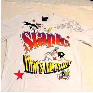 Staple x Looney Tunes That’s All Folks Graphic Tee Men Large White